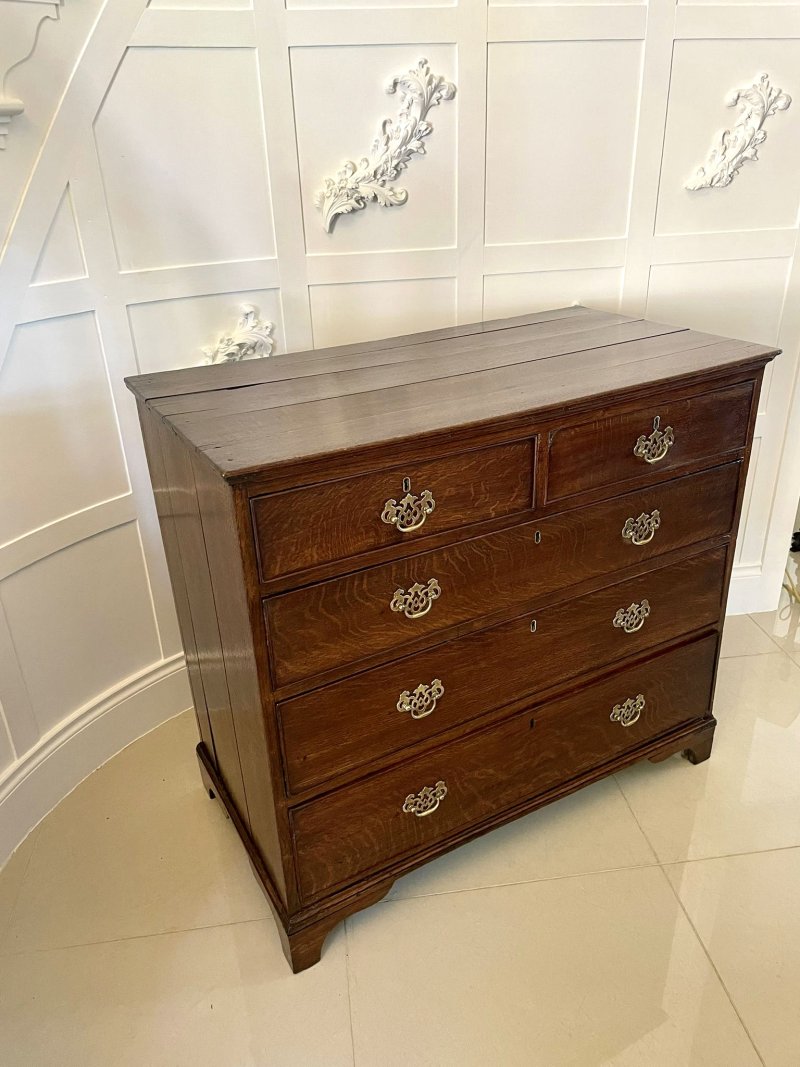 Antique George III Quality Oak Chest of Drawers